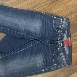 Red Rivet Blue Skinny Jeans with Faded Gradient